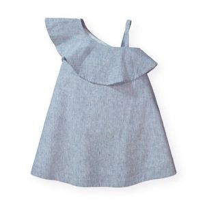 Hope & Henry Girls One Shoulder Flounce Dress, size 5